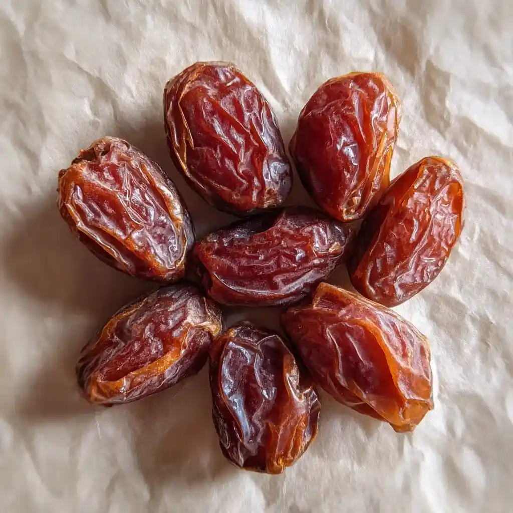 Low FODMAP Date Bark Bites – Easy, Sweet Treat (5-Ingredient) 7 Flattened dates ready for Low FODMAP bark