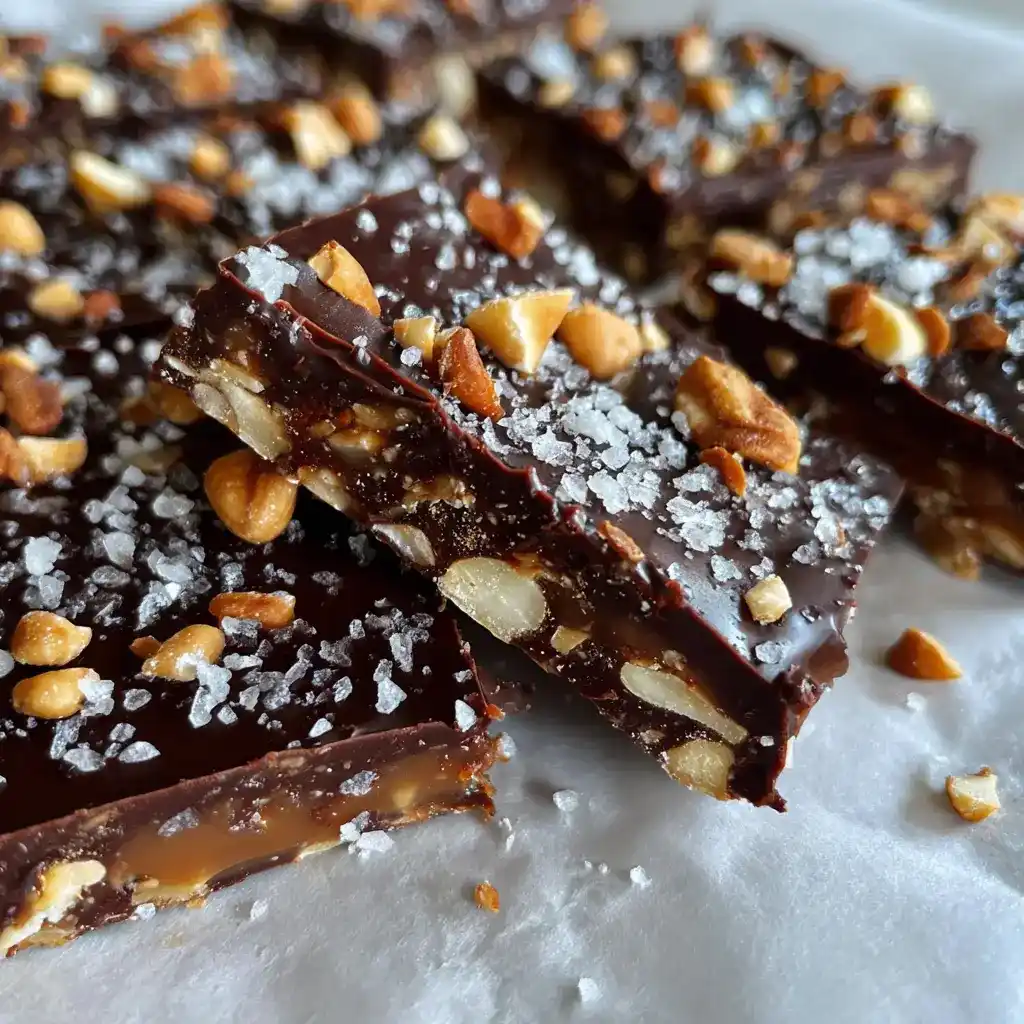 Low FODMAP Date Bark Bites – Easy, Sweet Treat (5-Ingredient) 5 Low FODMAP Date Bark Bites on parchment paper