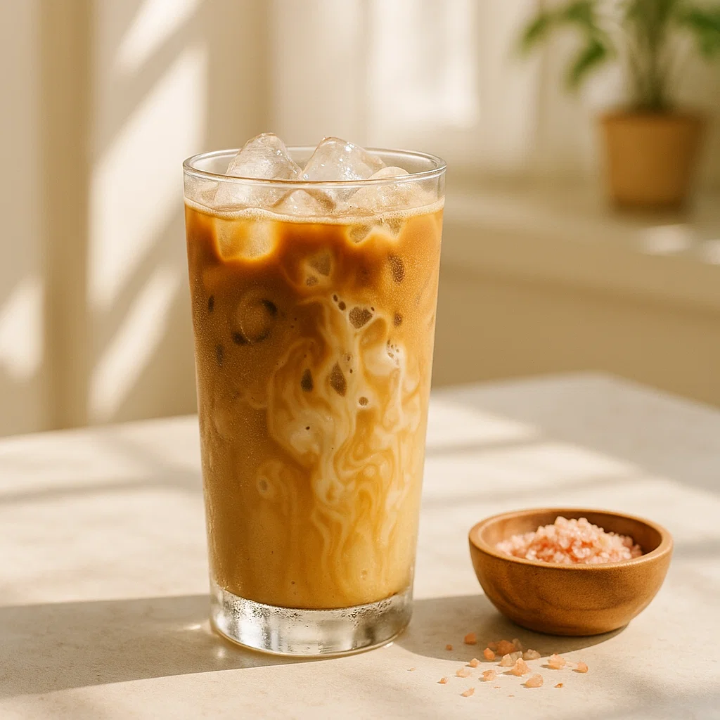 Himalayan Pink Salt Coffee: Balanced, Cozy, and Shockingly Smooth 5 Iced Himalayan Pink Salt Coffee with milk