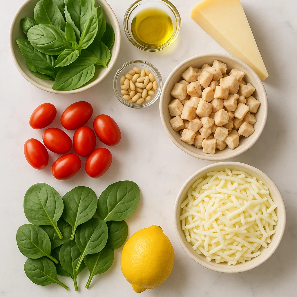 Low FODMAP Chicken Pesto Pizza – Bright, Crispy, Comforting 6 ingredients for low FODMAP chicken pesto pizza