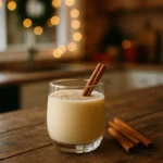 dairy free eggnog holiday glass with nutmeg