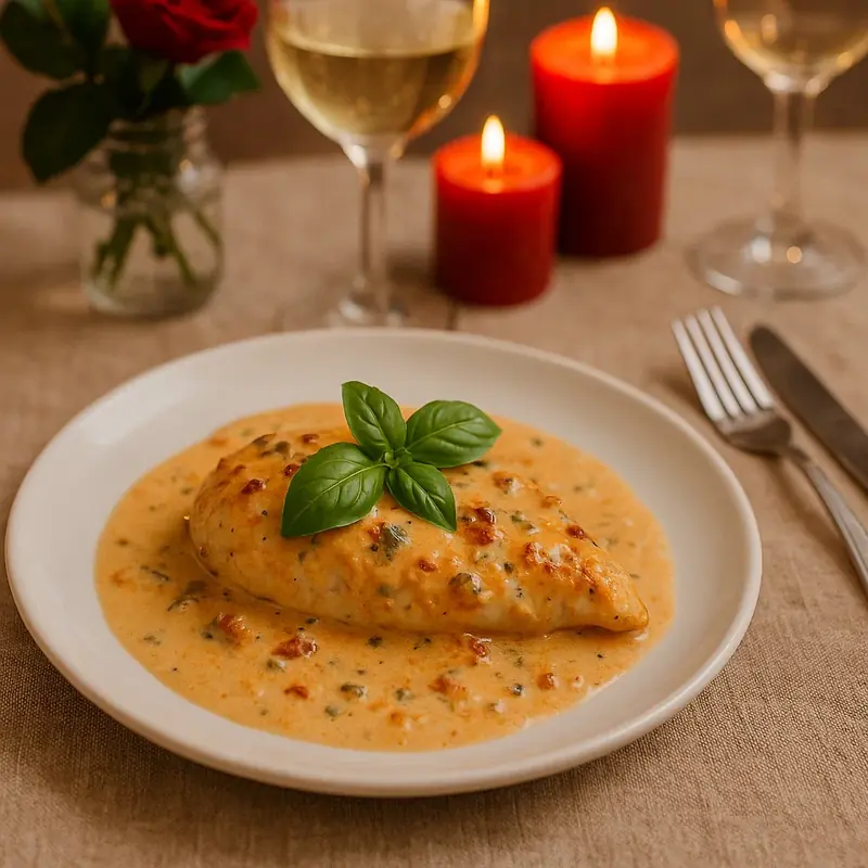 marry me chicken low FODMAP romantic dinner